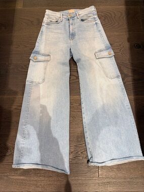 Mother stretchy  Wide-Leg Cargo Jeans - Women